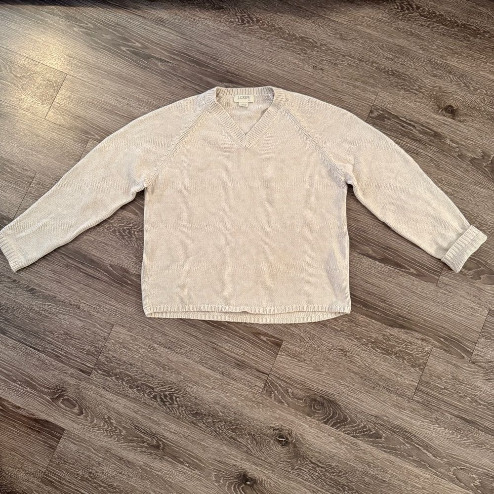 J. Crew Tan Vintage Cotton V Neck Sweater